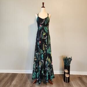 RELIGION | Floral Maxi Dress Size S A-line Flowy Splits Strappy Bohemian